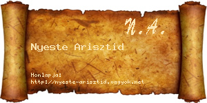 Nyeste Arisztid névjegykártya